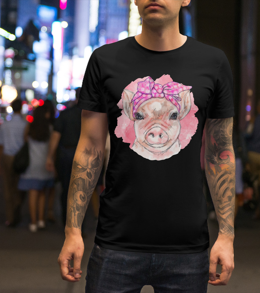 Pink Bandana Pig T-Shirt