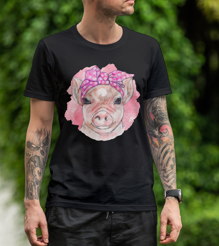 Pink Bandana Pig T-Shirt