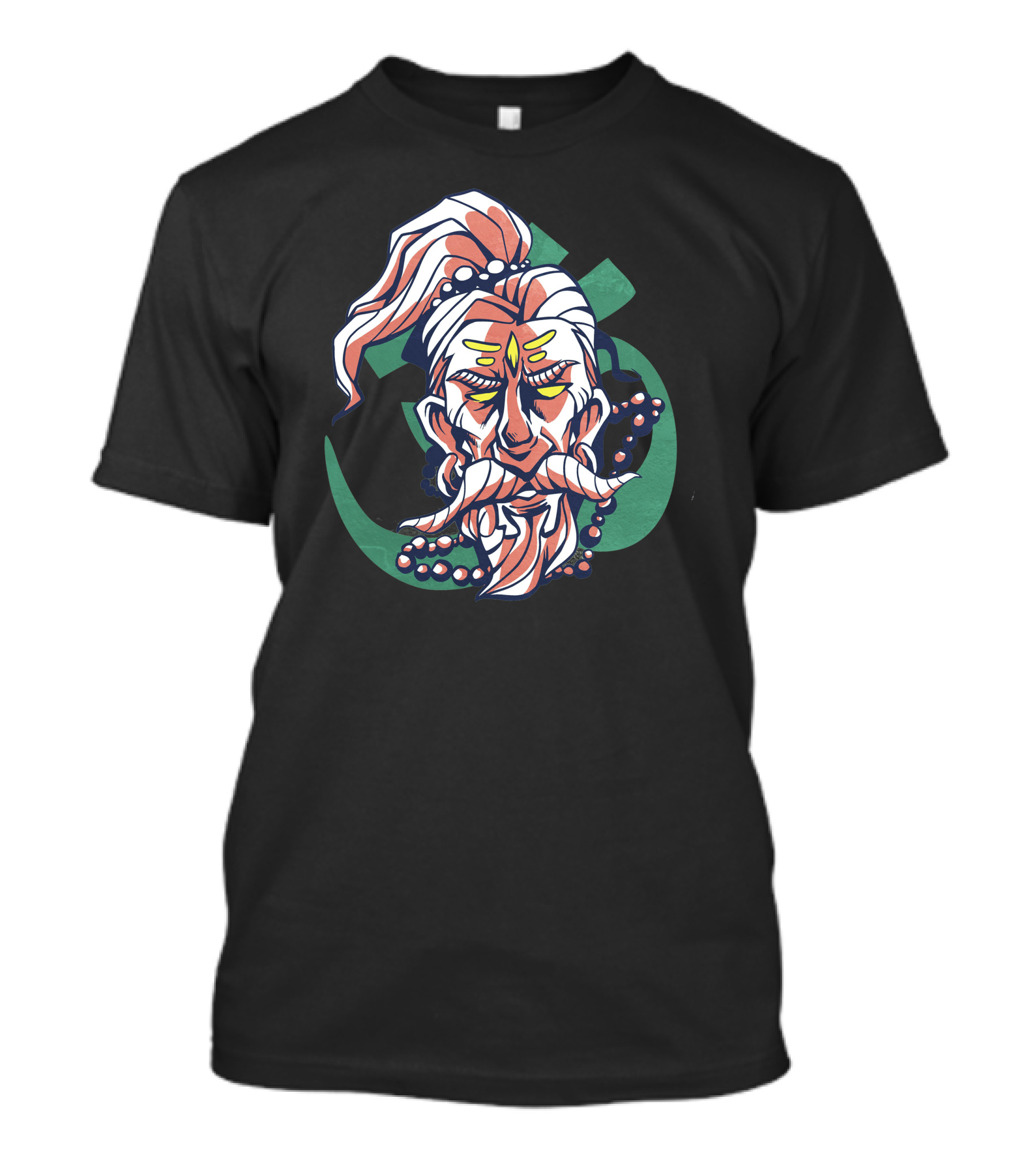 Bearded Holy Man Spiritual Mystic With Ornate Moustache And Beads T-Shirt
