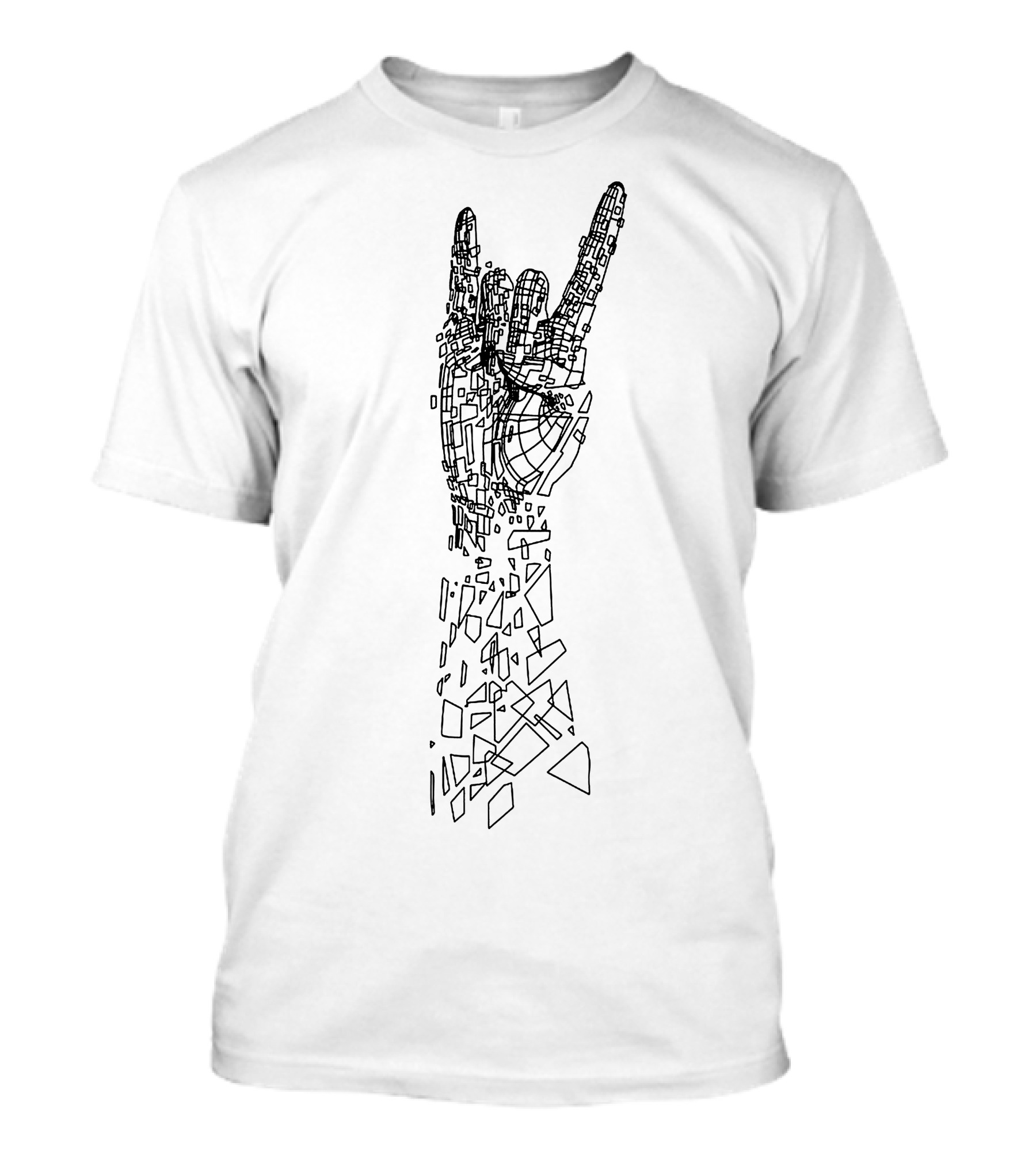 Black Metal Hand Sign Mosaic T-Shirt