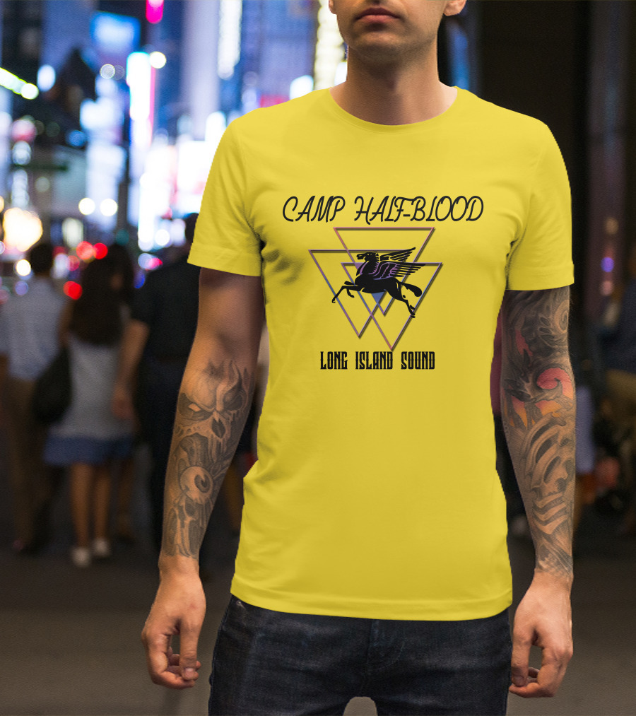 CAMP HALF-BLOOD LONG ISLAND SOUND Pegasus Triangles T-Shirt