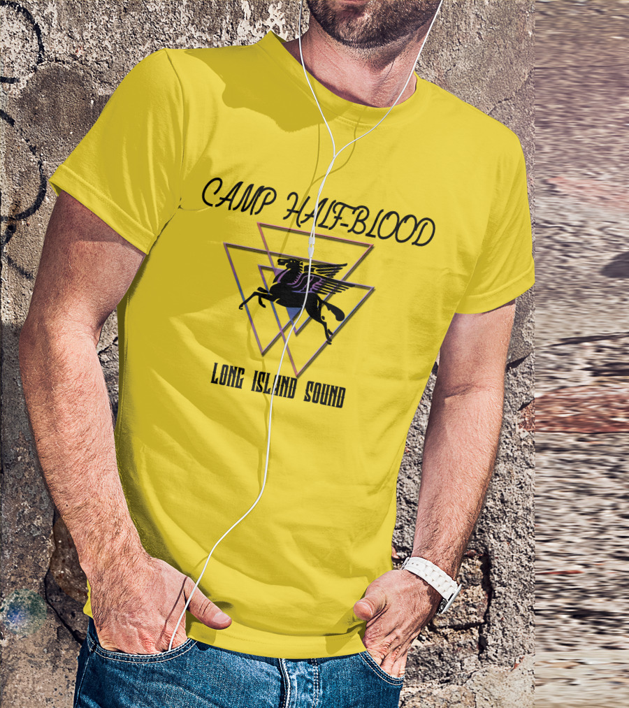 CAMP HALF-BLOOD LONG ISLAND SOUND Pegasus Triangles T-Shirt