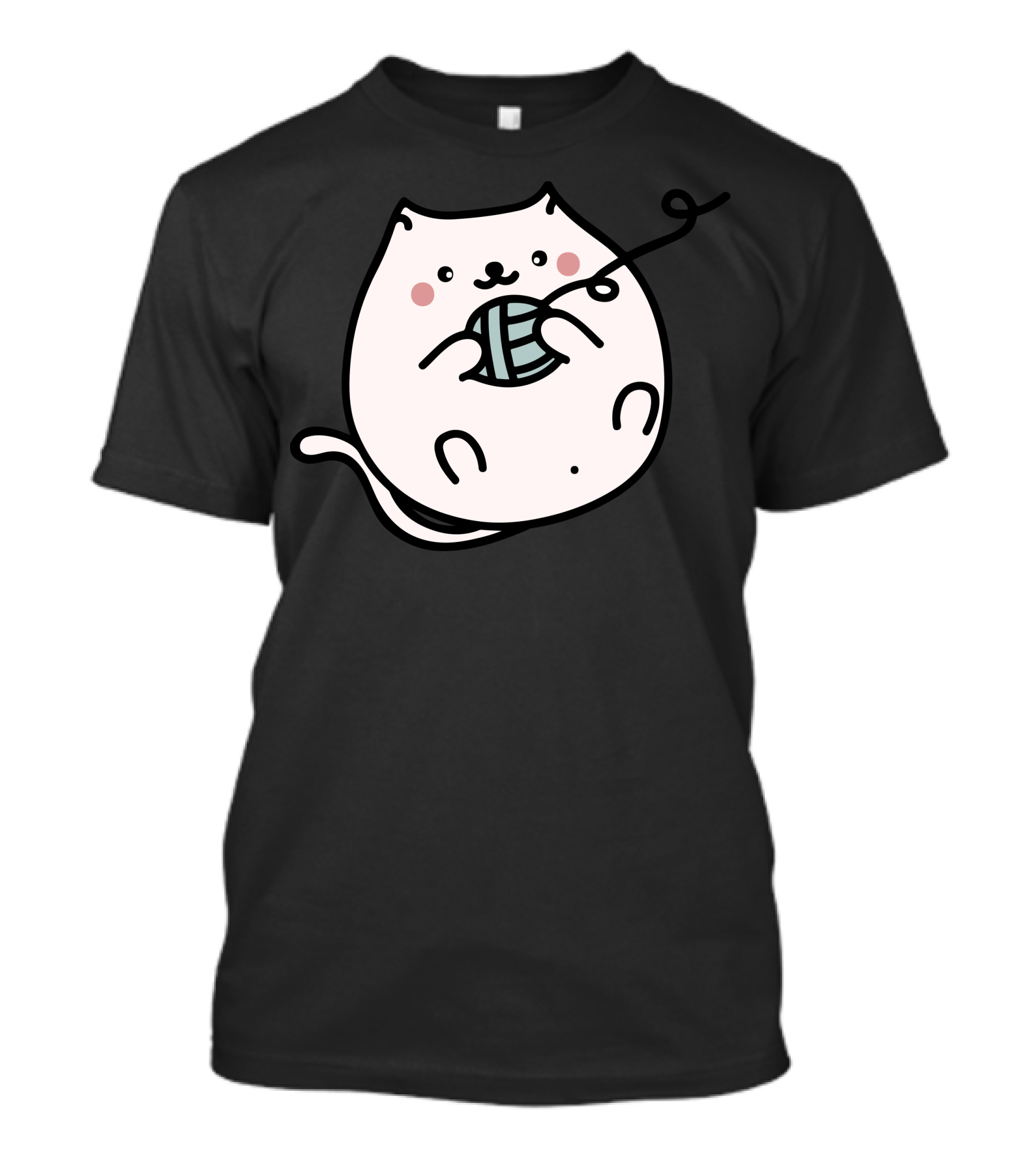 Cat Cute Kitten Playing With Yarn Ball Wool Pet T-Shirt