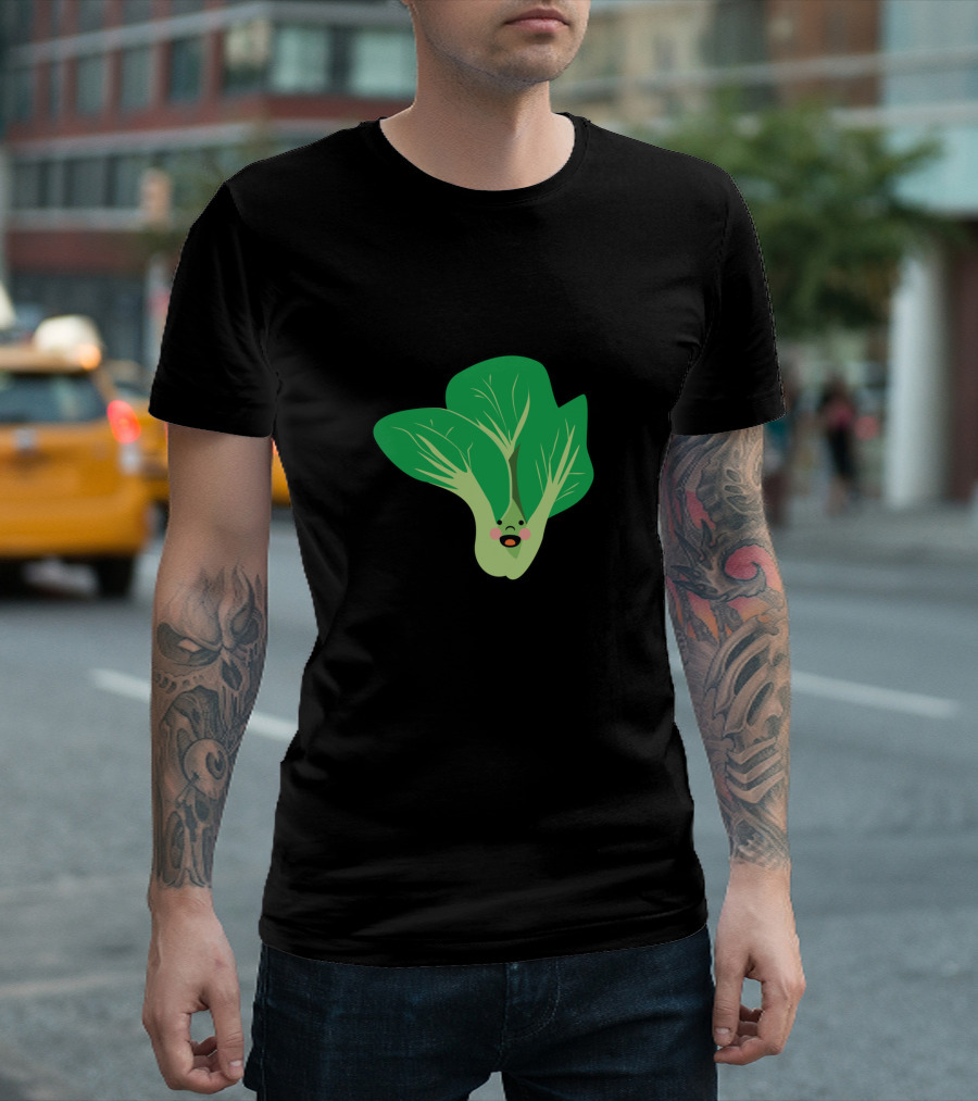 Cute Leafy Cabbage with Blushing Cheeks T-Shirt