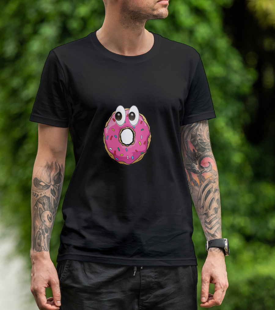 Doughnut With Sprinkles And Cartoon Eyes T-Shirt