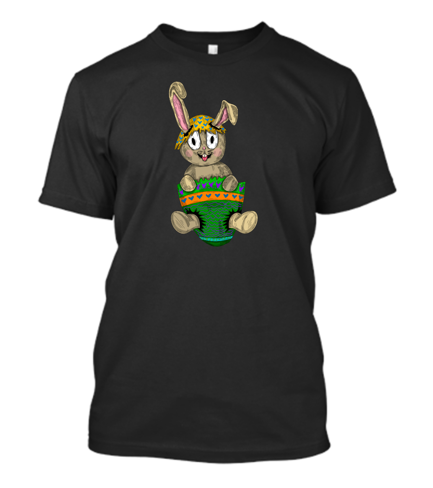 Egg Rabbit Colorful Easter Basket Bunny T-Shirt