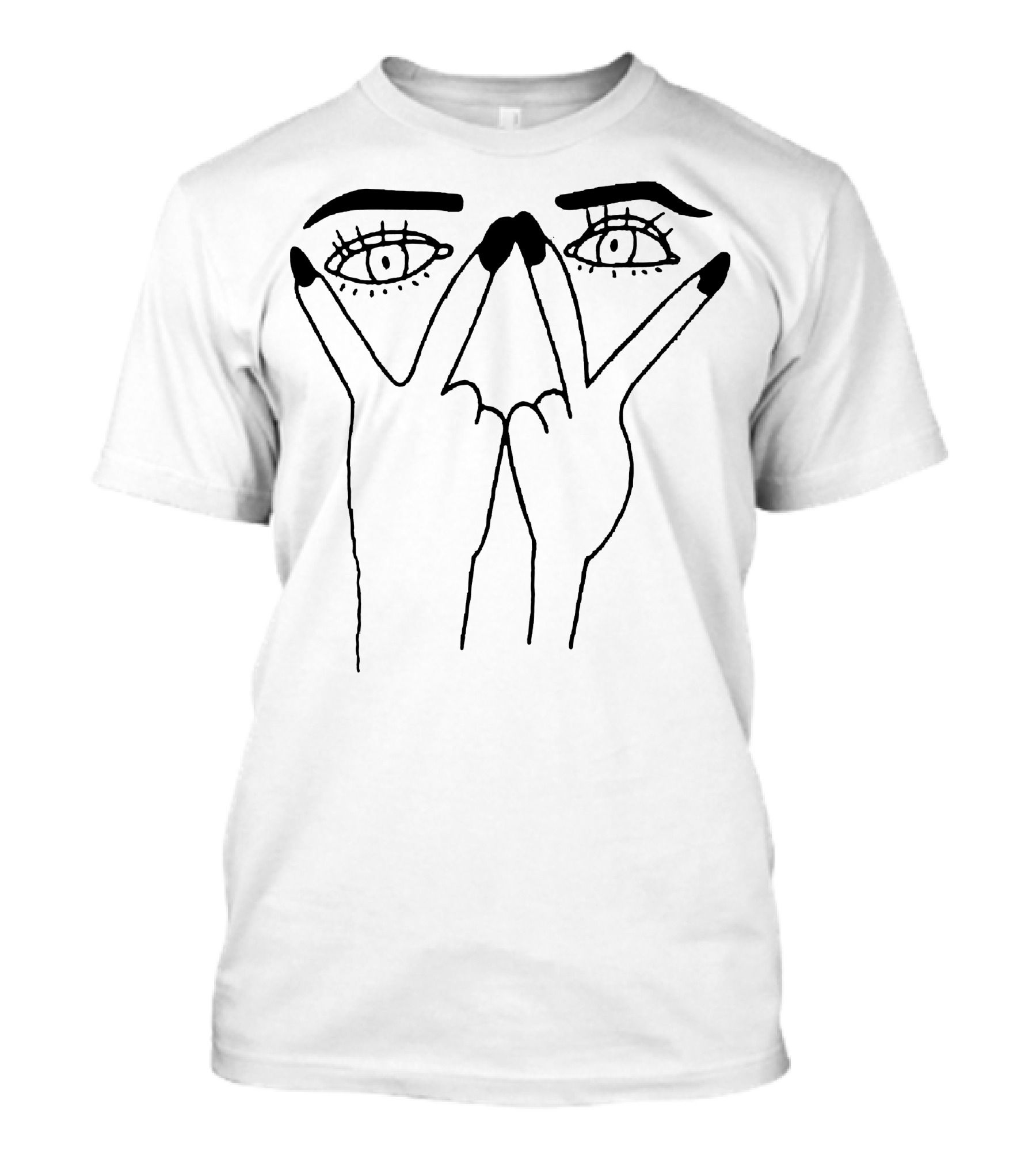 Eyes Print Gesture Ripped T-Shirt