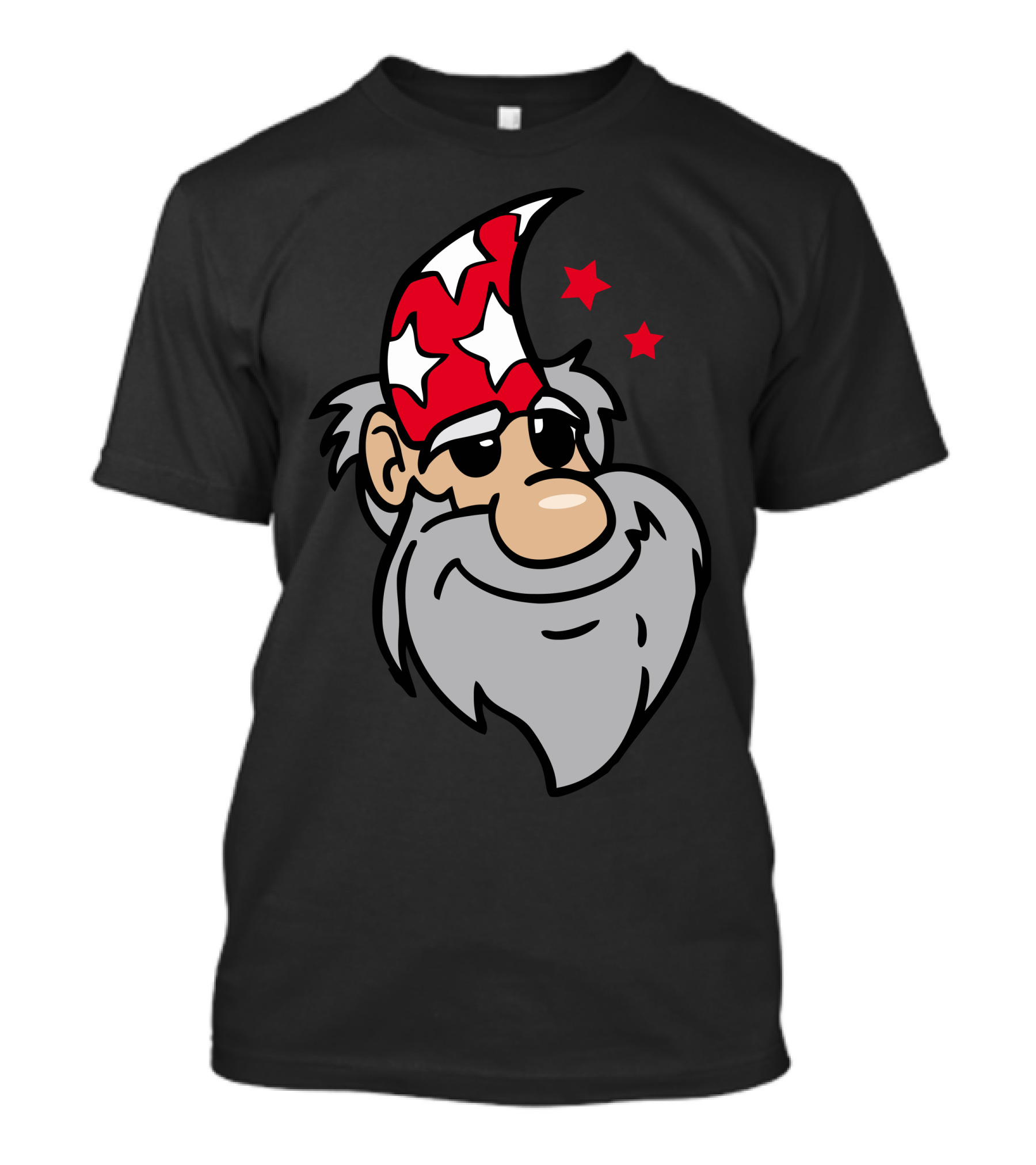 Funny Santa Beard Starry Night Wizard Hat T-Shirt