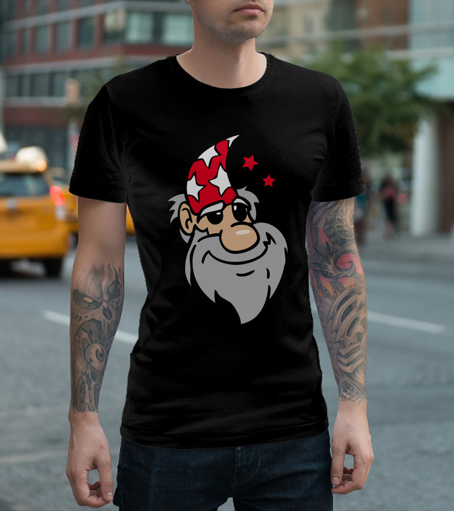 Funny Santa Beard Starry Night Wizard Hat T-Shirt