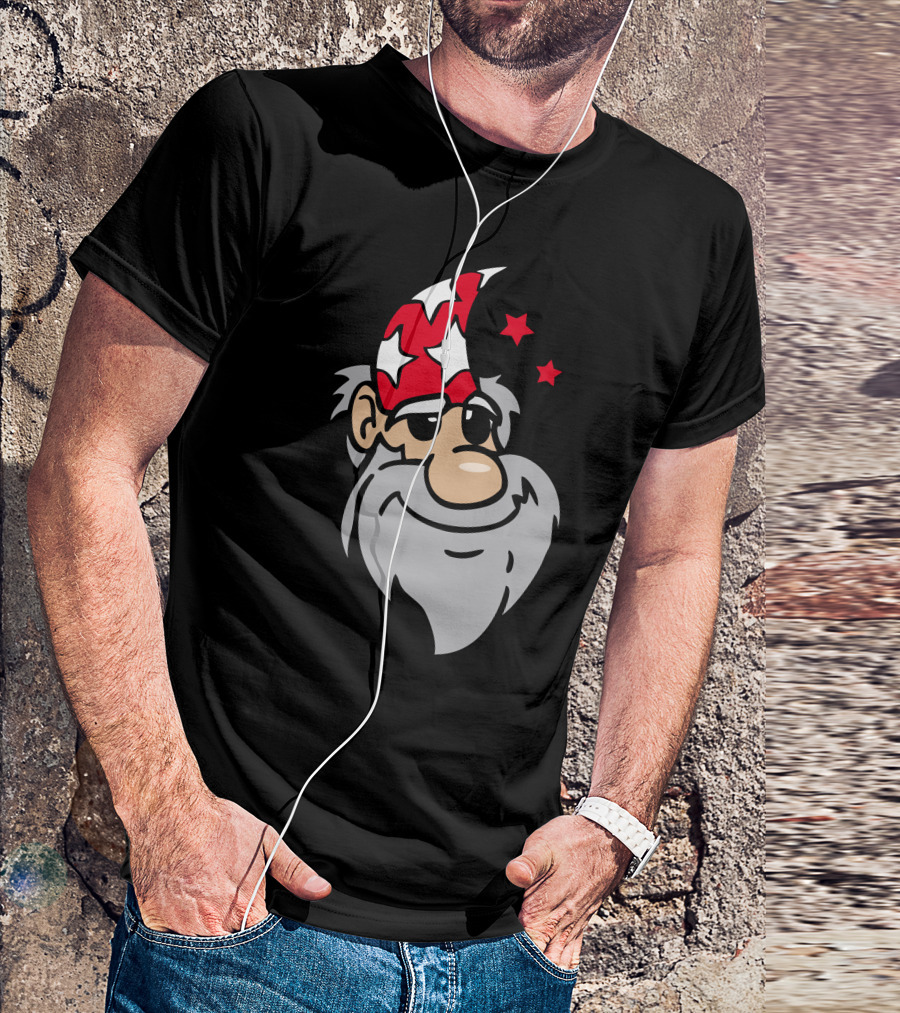 Funny Santa Beard Starry Night Wizard Hat T-Shirt