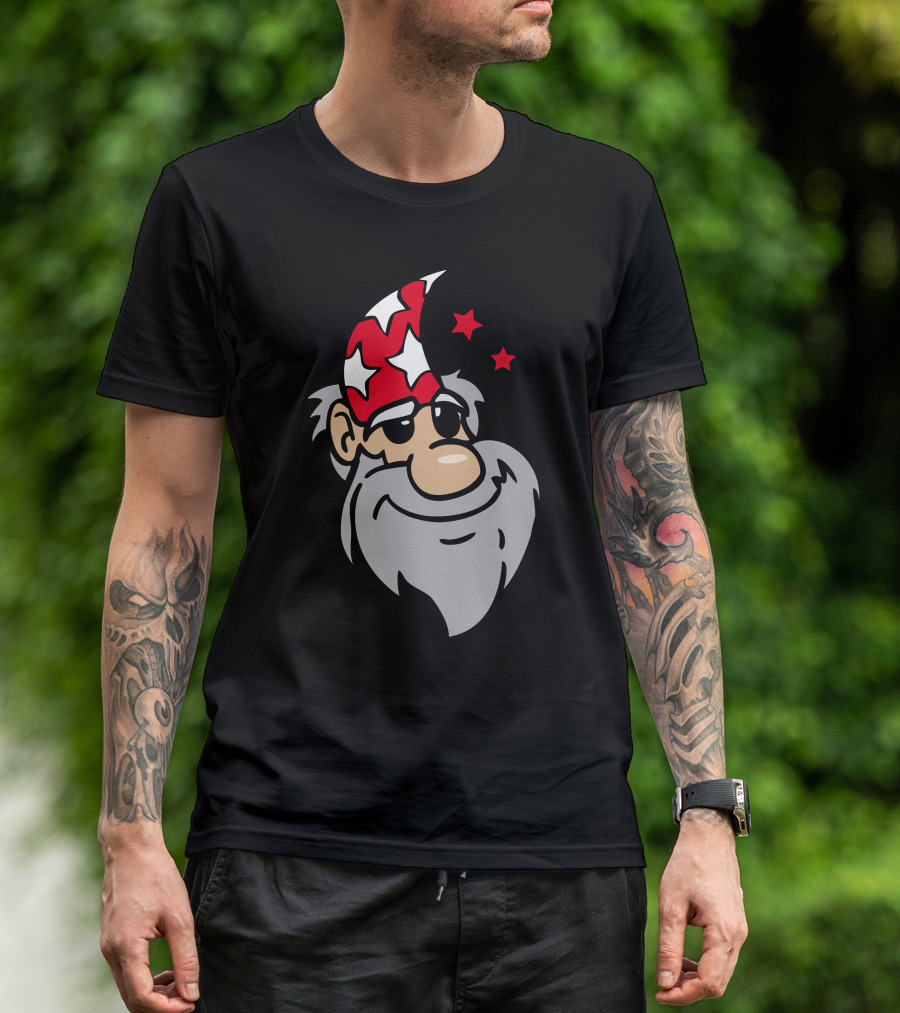 Funny Santa Beard Starry Night Wizard Hat T-Shirt