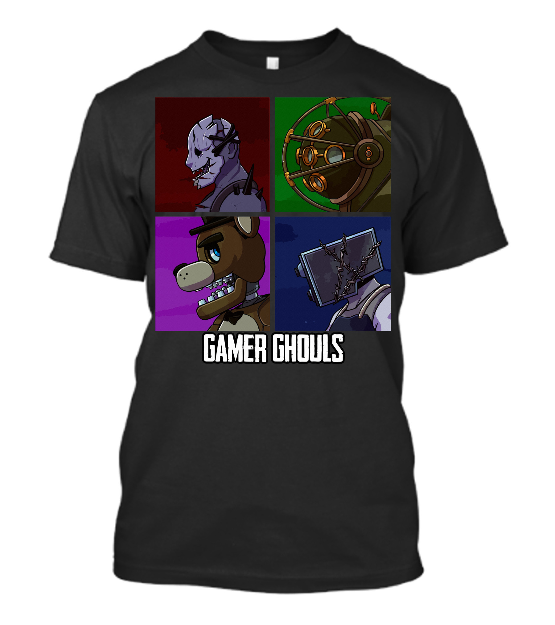 Gamer Ghouls Horror Game Icons Quartet T-Shirt