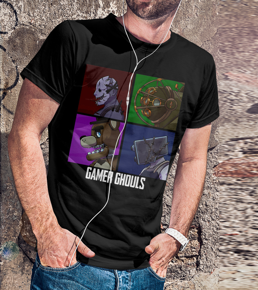 Gamer Ghouls Horror Game Icons Quartet T-Shirt