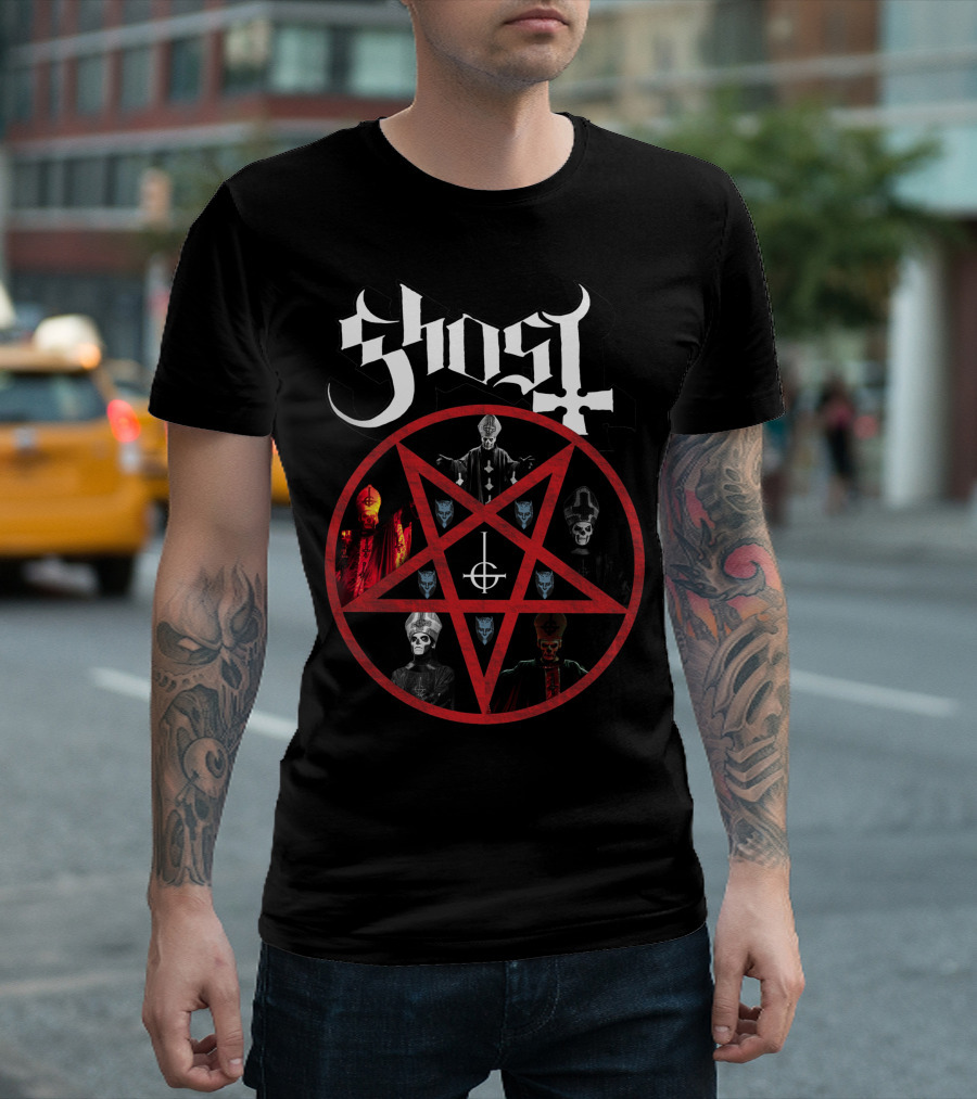 Ghost Papa Emeritus I III Pentagram Album Cover Ghostgram T-Shirt