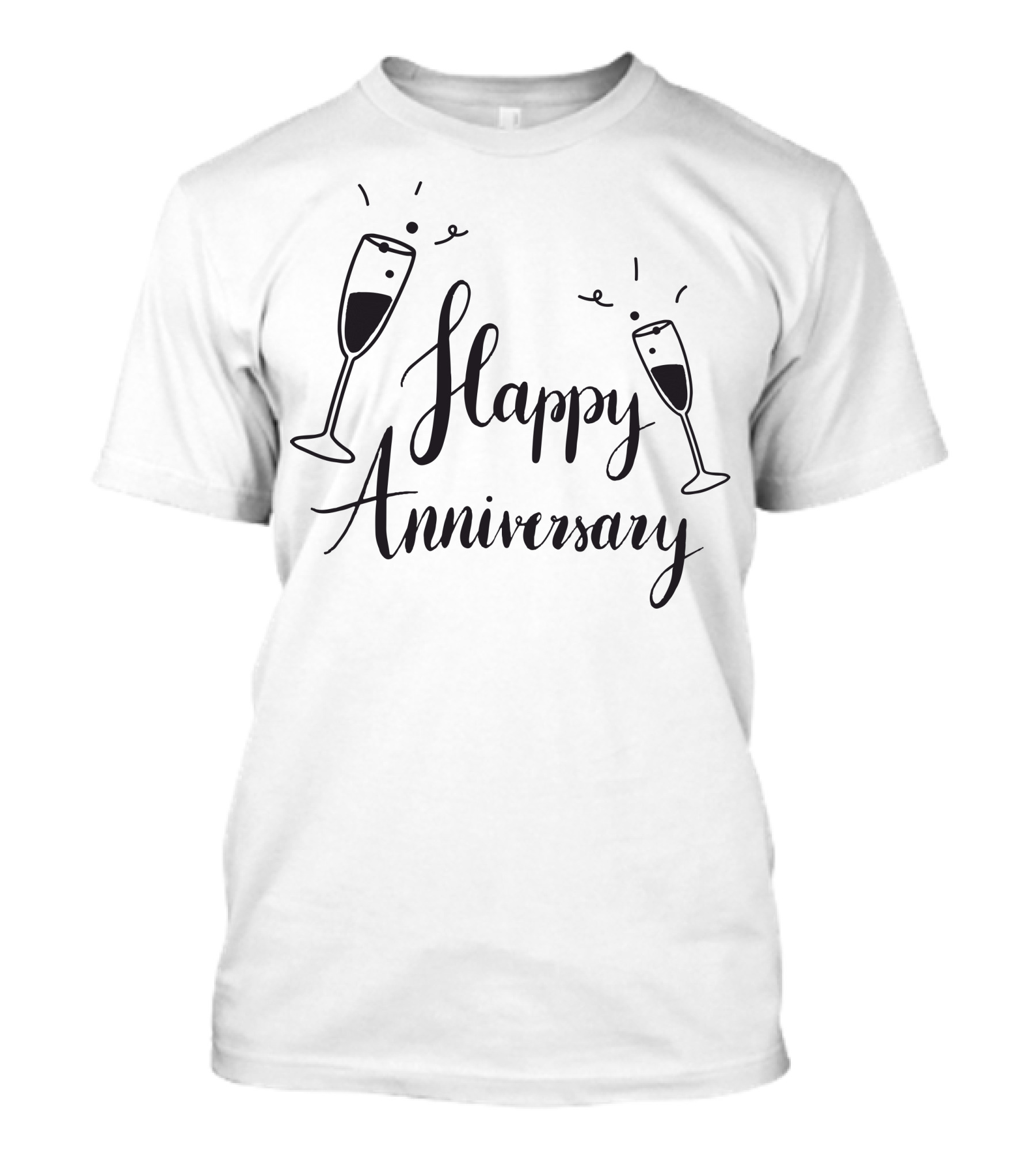 Happy Anniversary Toast Champagne Glasses T-Shirt