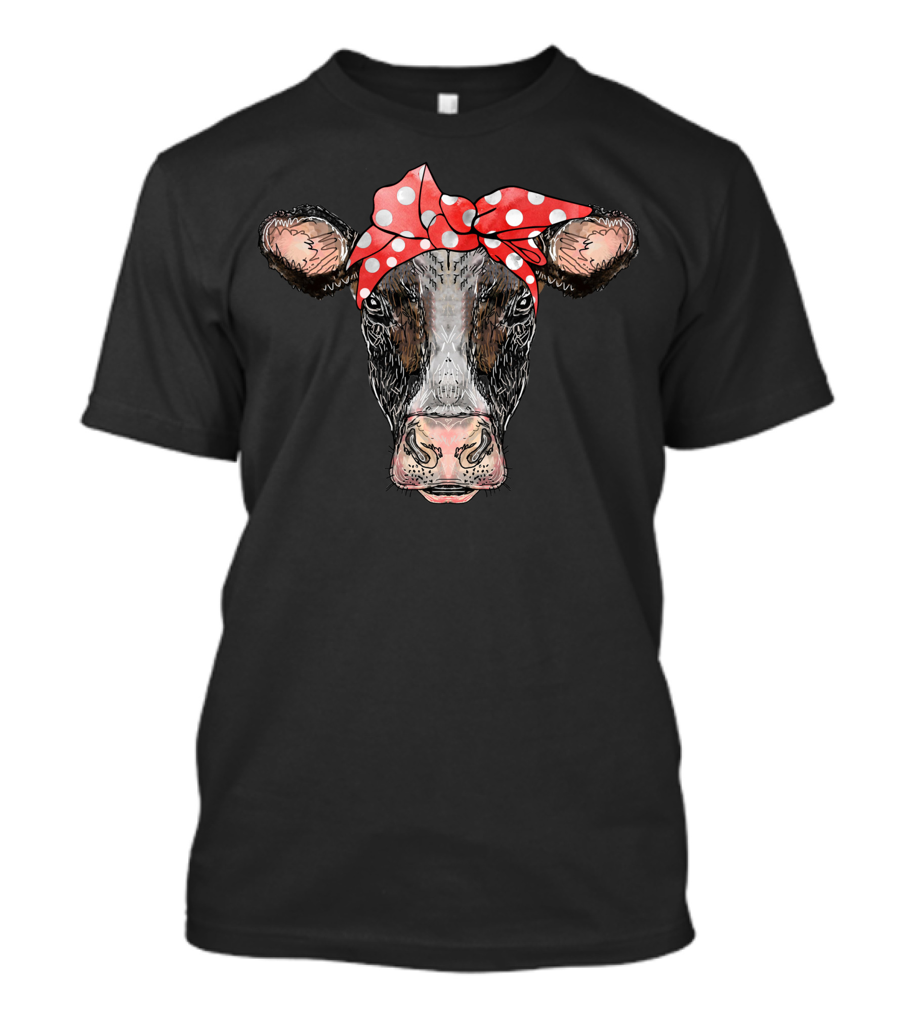Heifer Cow Watercolor Polka Dot Bandana T-Shirt
