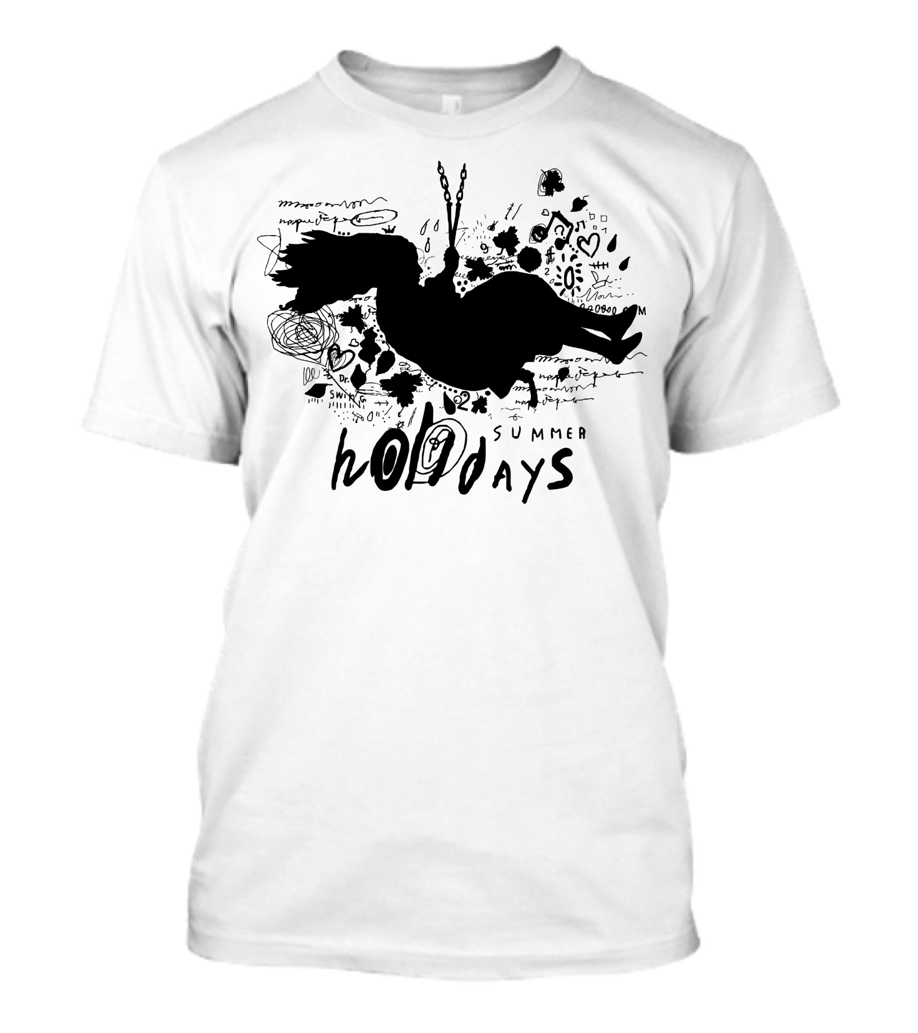 Holiday Summer Swing Doodles Hearts And Scribbles T-Shirt