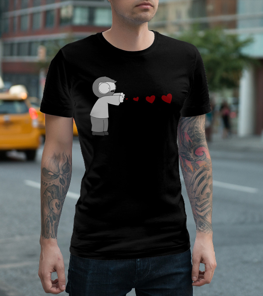 John Hearts Character Blowing Red Hearts T-Shirt