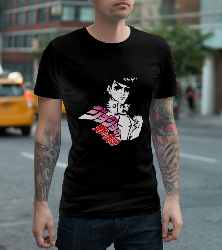JoJos Bizarre Adventure Iconic Character And Japanese Text T-Shirt