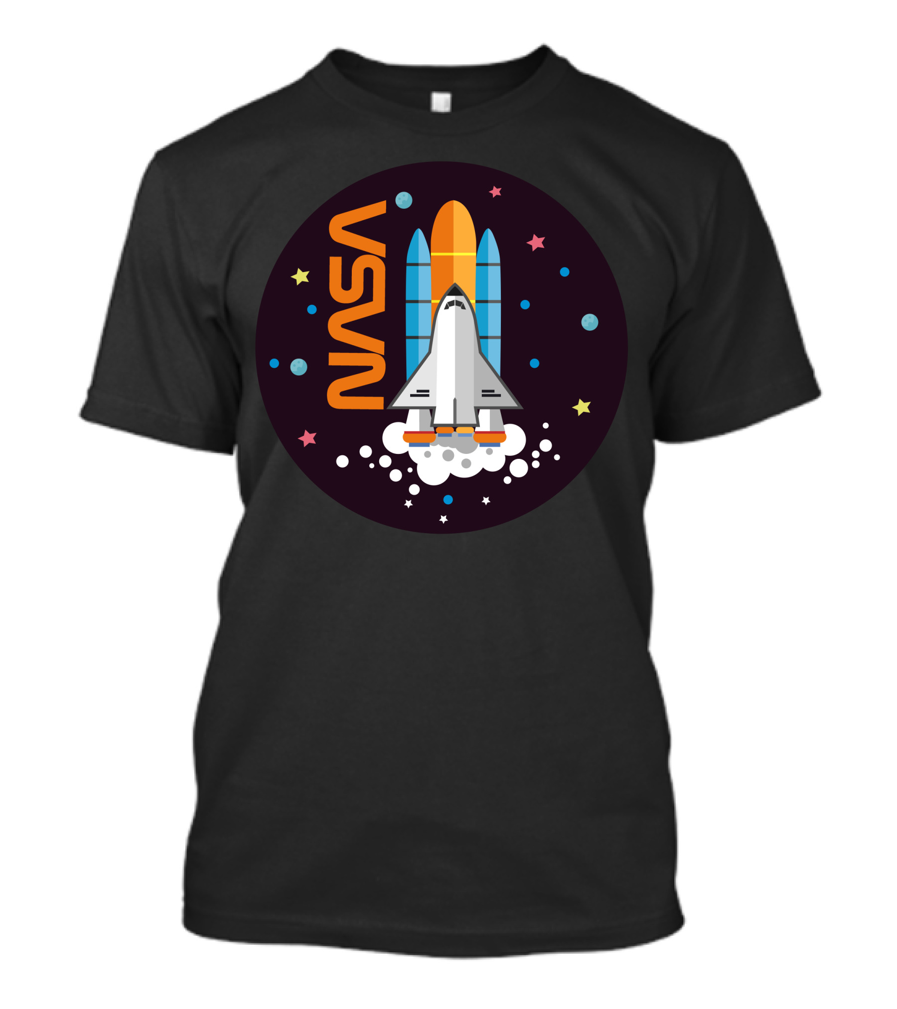 NASA Shuttle Launch With Rocket And Stars Elements T-Shirt