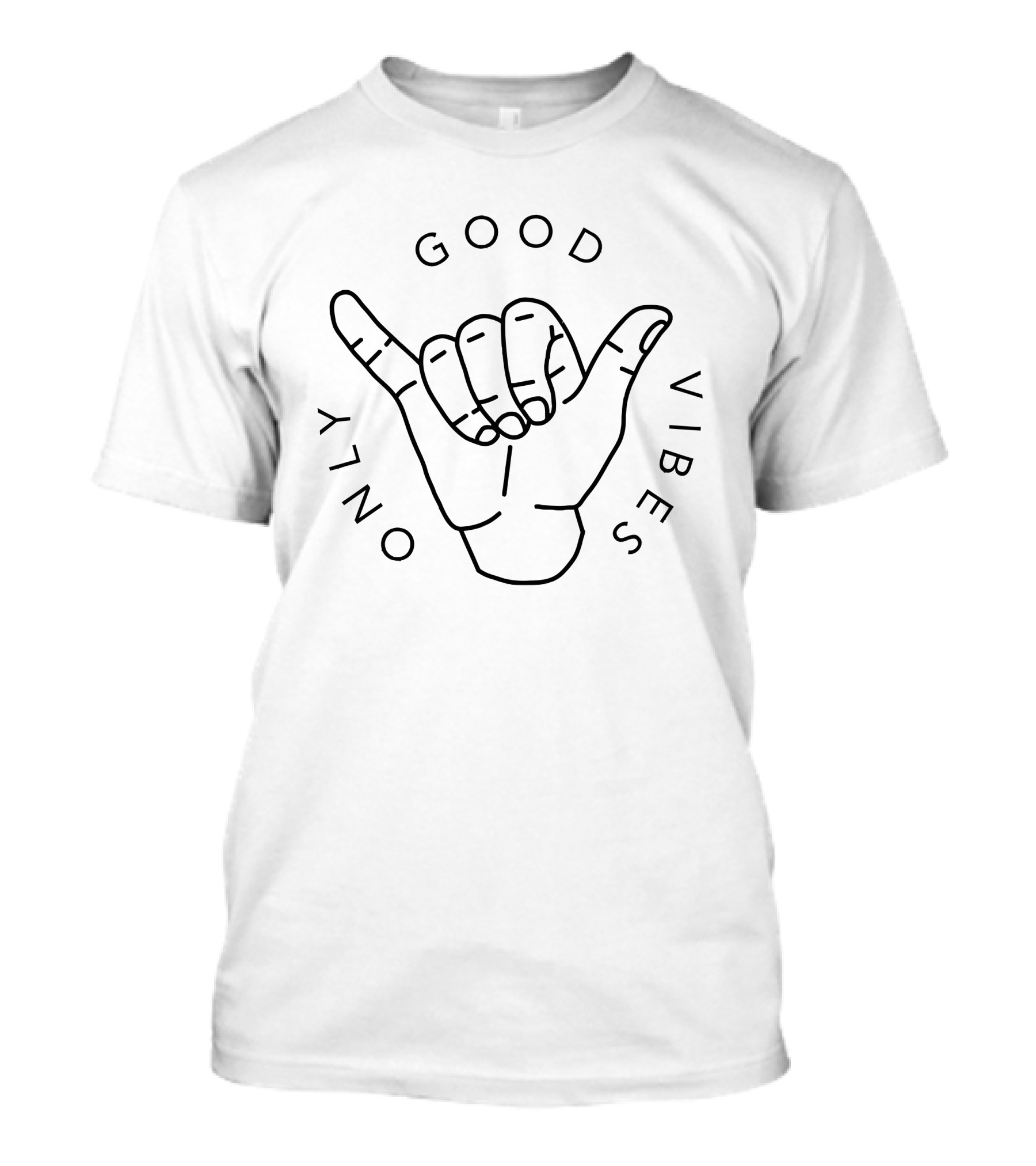 Only Good Vibes Hand Gesture T-Shirt