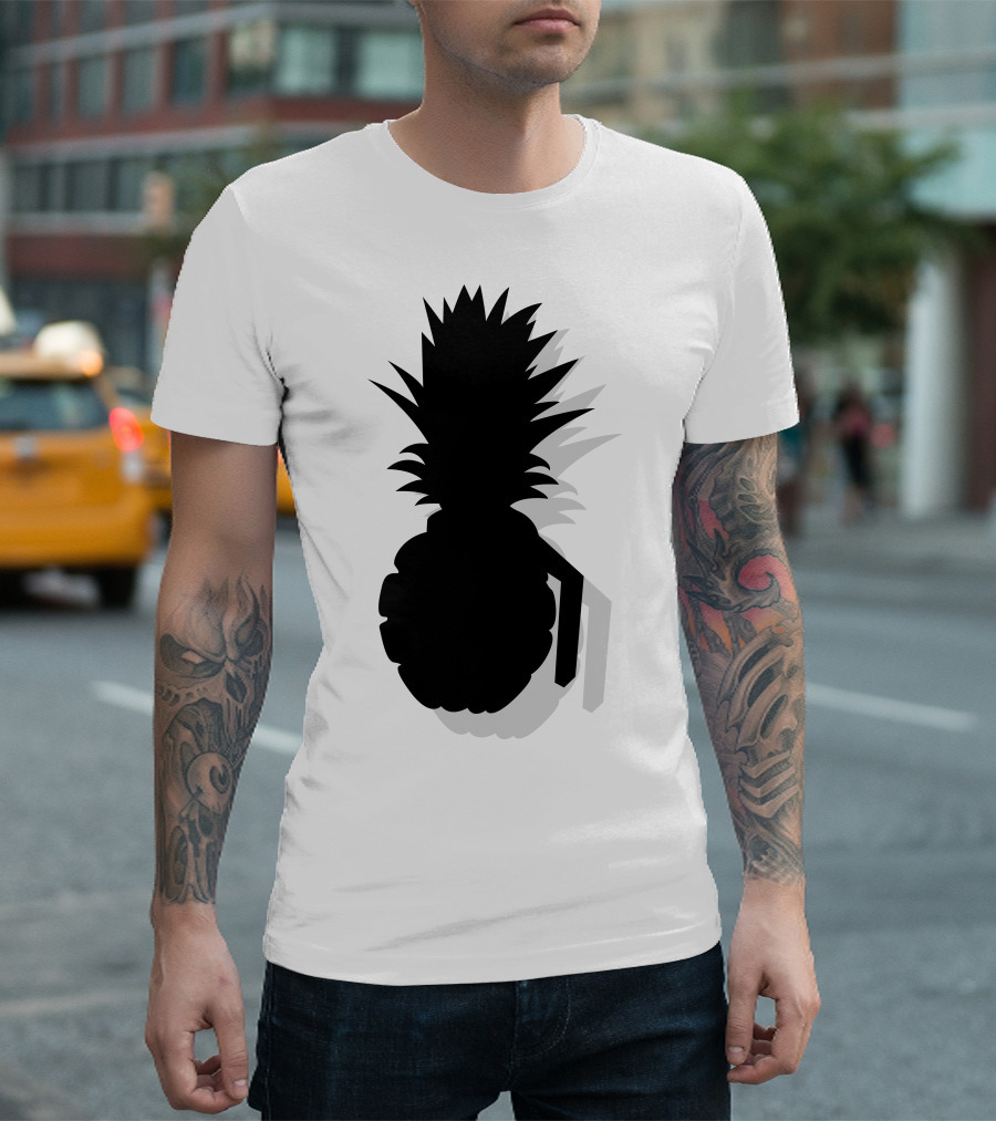 Pineapple Grenade Silhouette Black T-Shirt