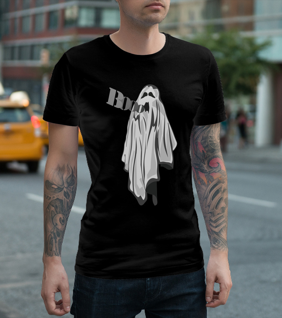 Booo Scary Ghost Sheet Halloween T-Shirt