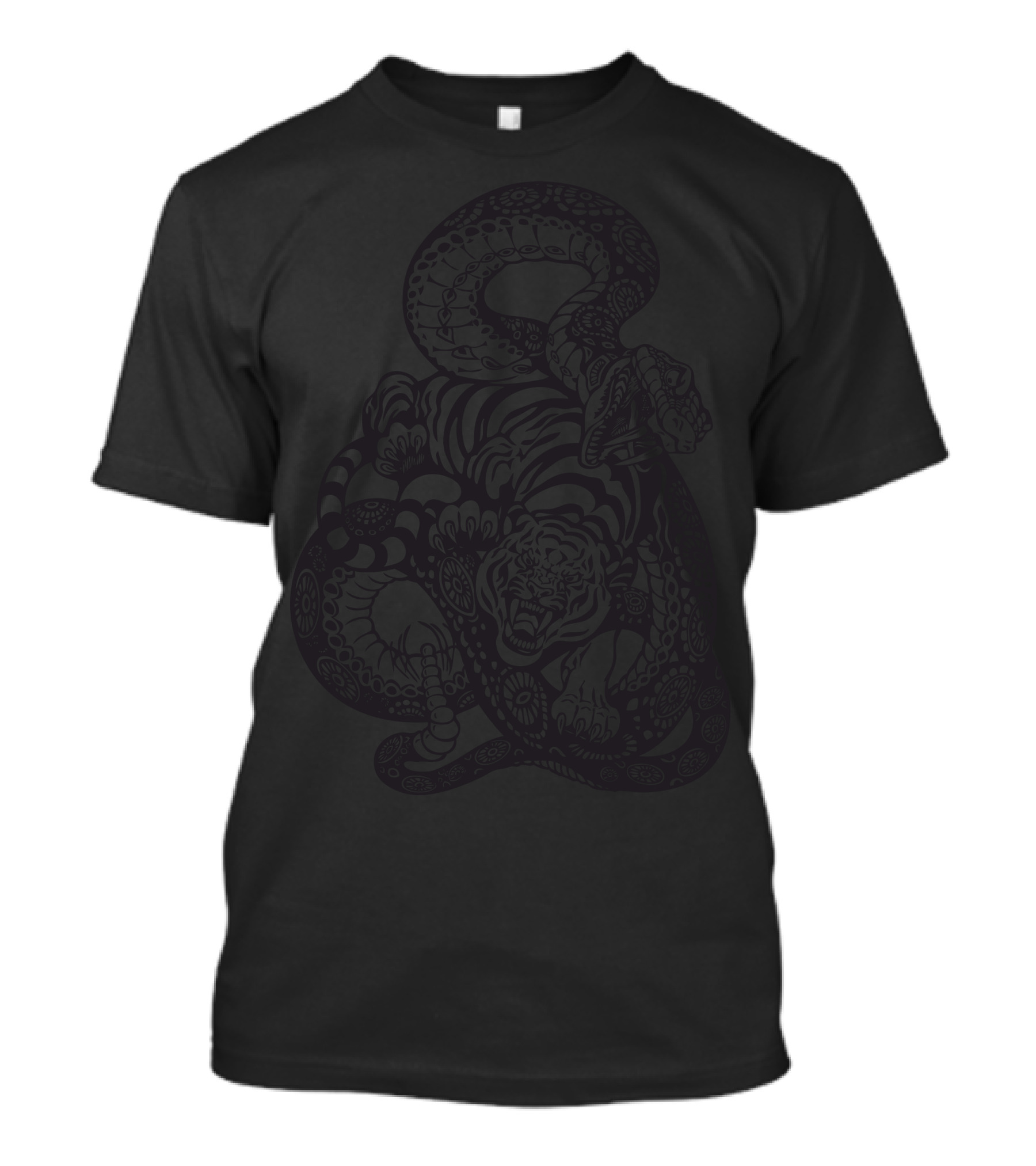 Tiger And Snake Battle Artistry T-Shirt