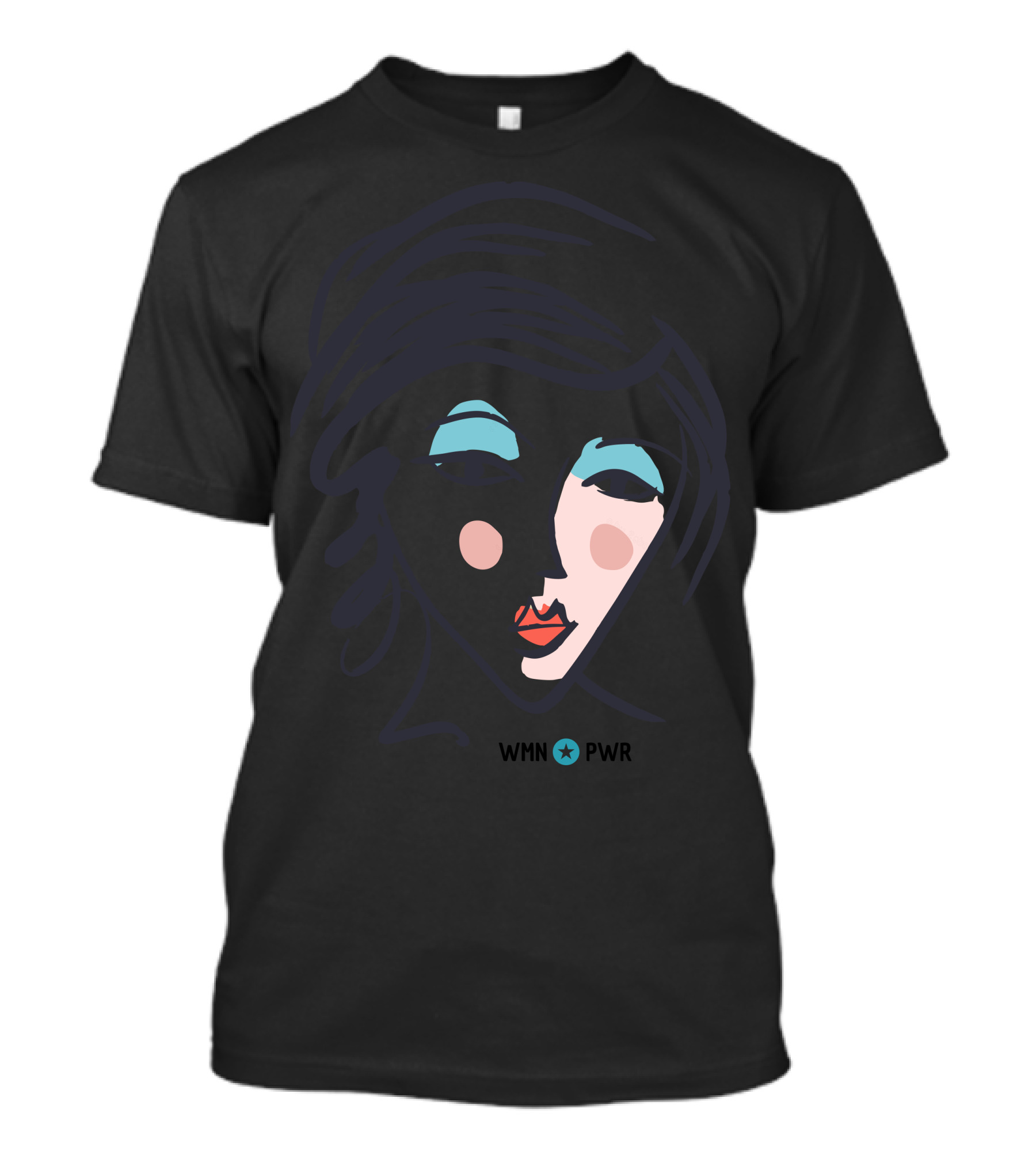 WMN PWR Women Power Girl Face T-Shirt