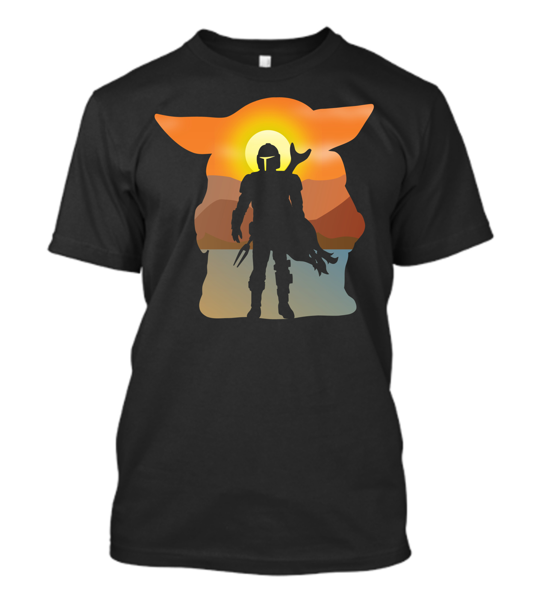 Adventures Of Mando And The Child Sunset T-Shirt