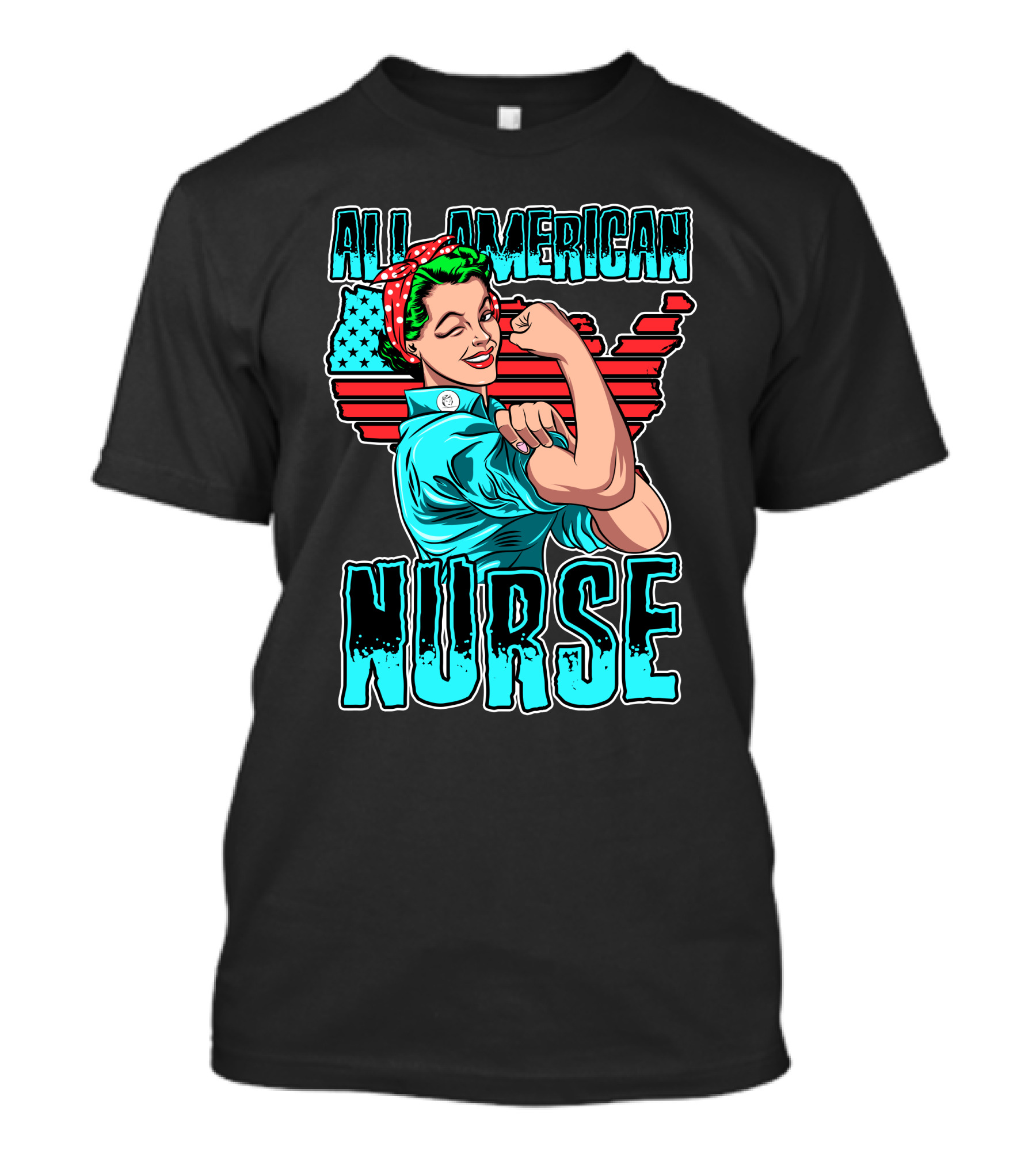 All American Nurse Rosie Flexing Pop T-Shirt