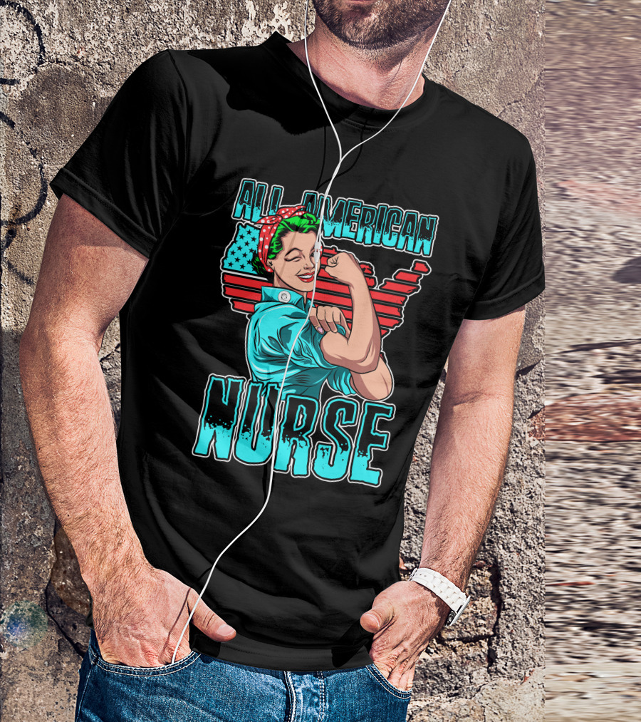 All American Nurse Rosie Flexing Pop T-Shirt