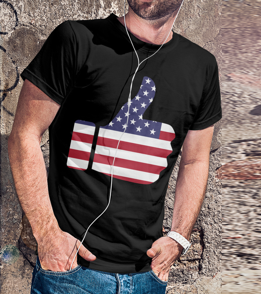 American Flag Thumbs Up T-Shirt