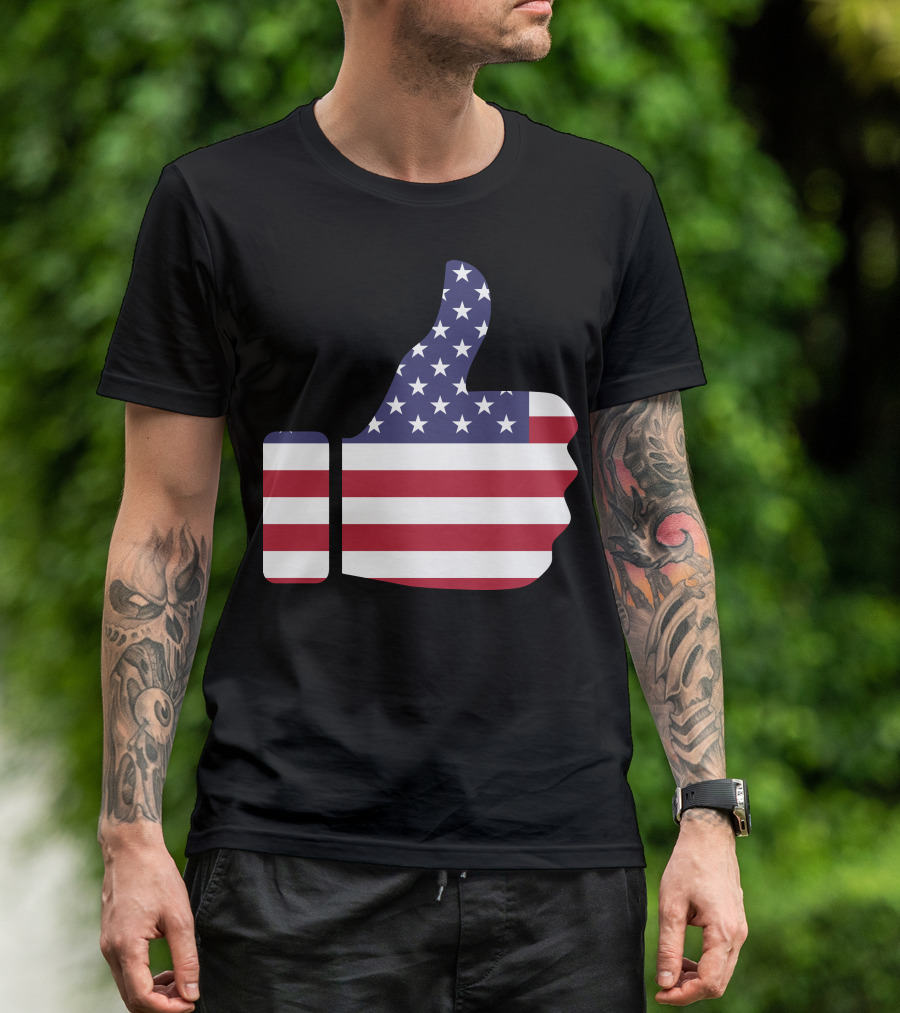 American Flag Thumbs Up T-Shirt