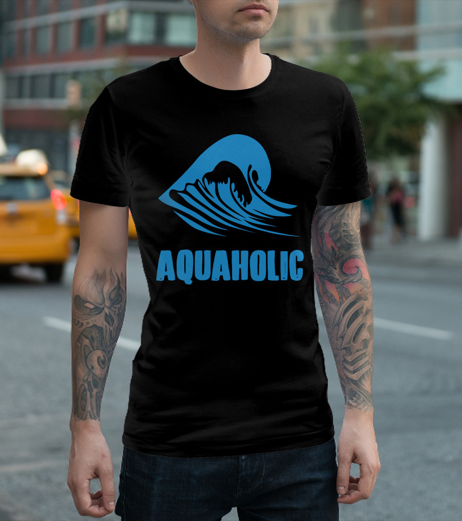 AQUAHOLIC Blue Wave T-Shirt