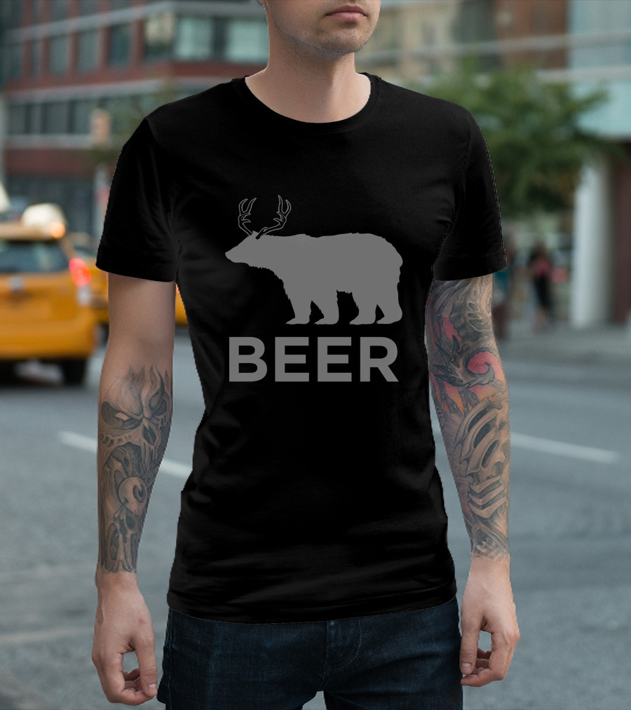 Beer Bear Antlers T-Shirt