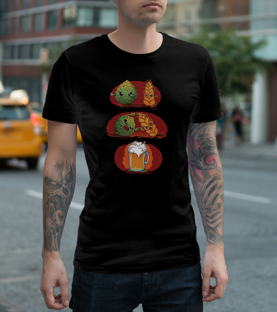 Beer Fusion Hops and Barley Animated Mug T-Shirt