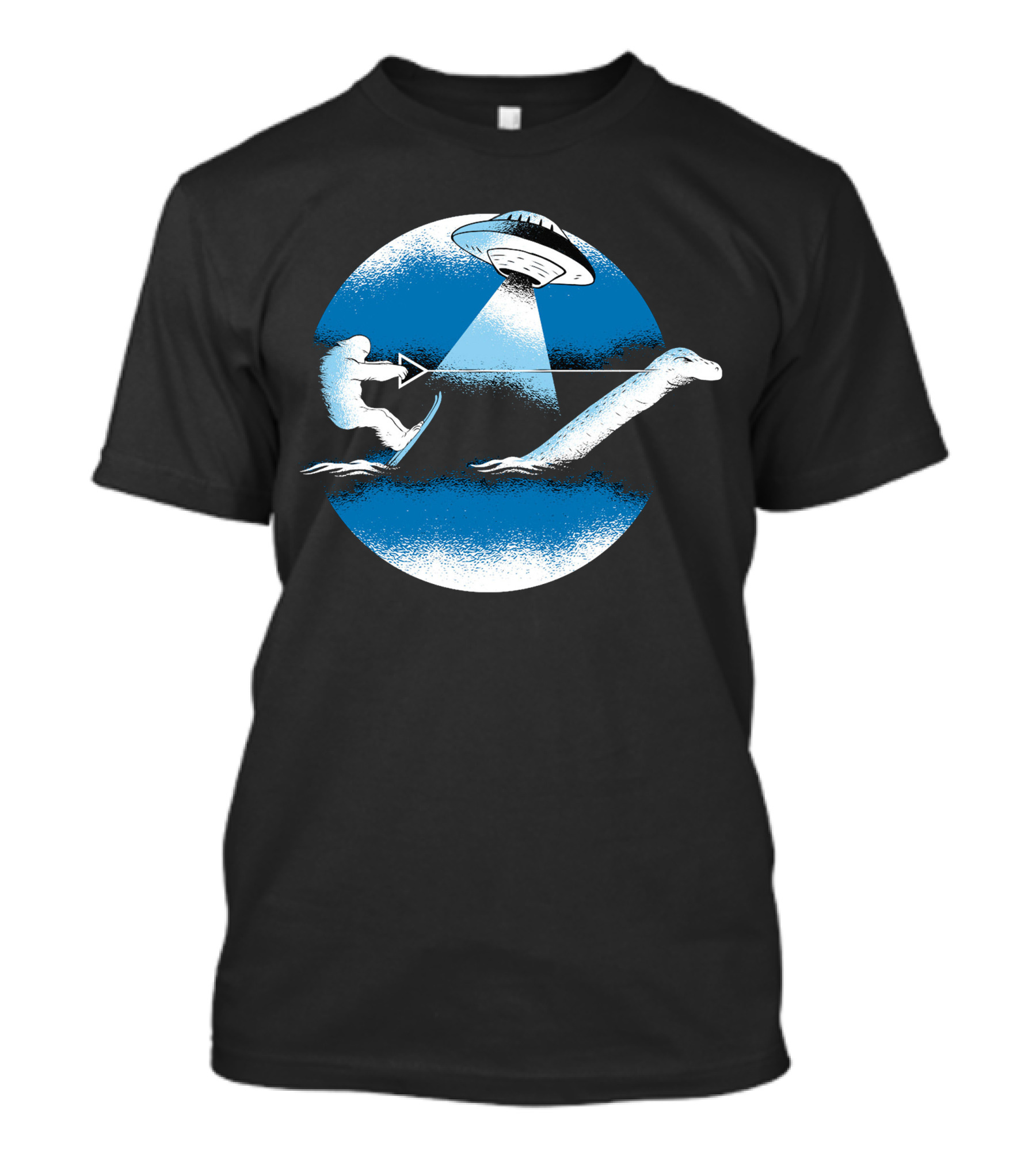 Bigfoot Water Skiing With Loch Ness Monster And UFO T-Shirt