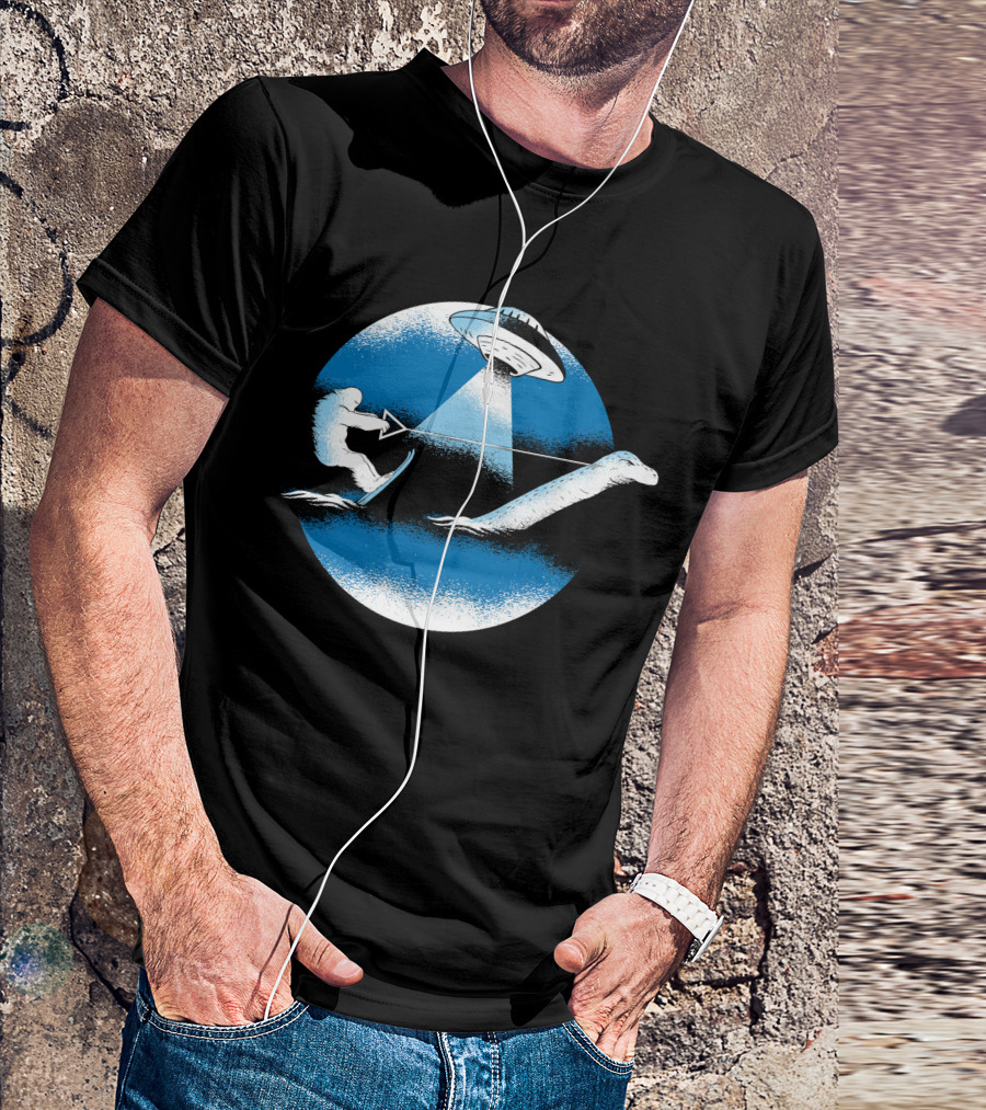 Bigfoot Water Skiing With Loch Ness Monster And UFO T-Shirt