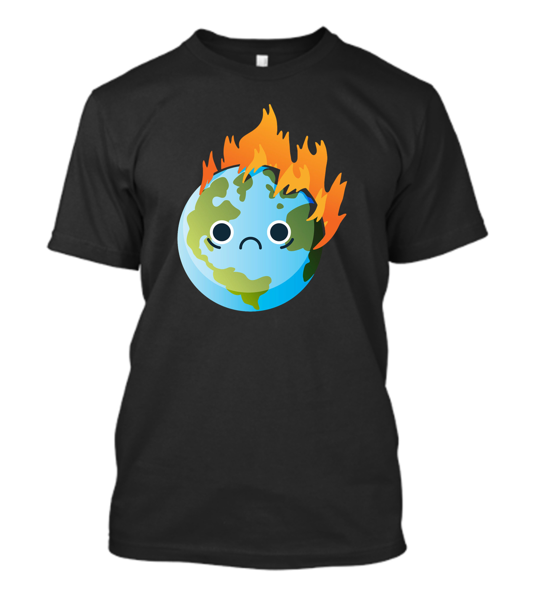 Sad Earth On Fire Iconic Hot Planet T-Shirt