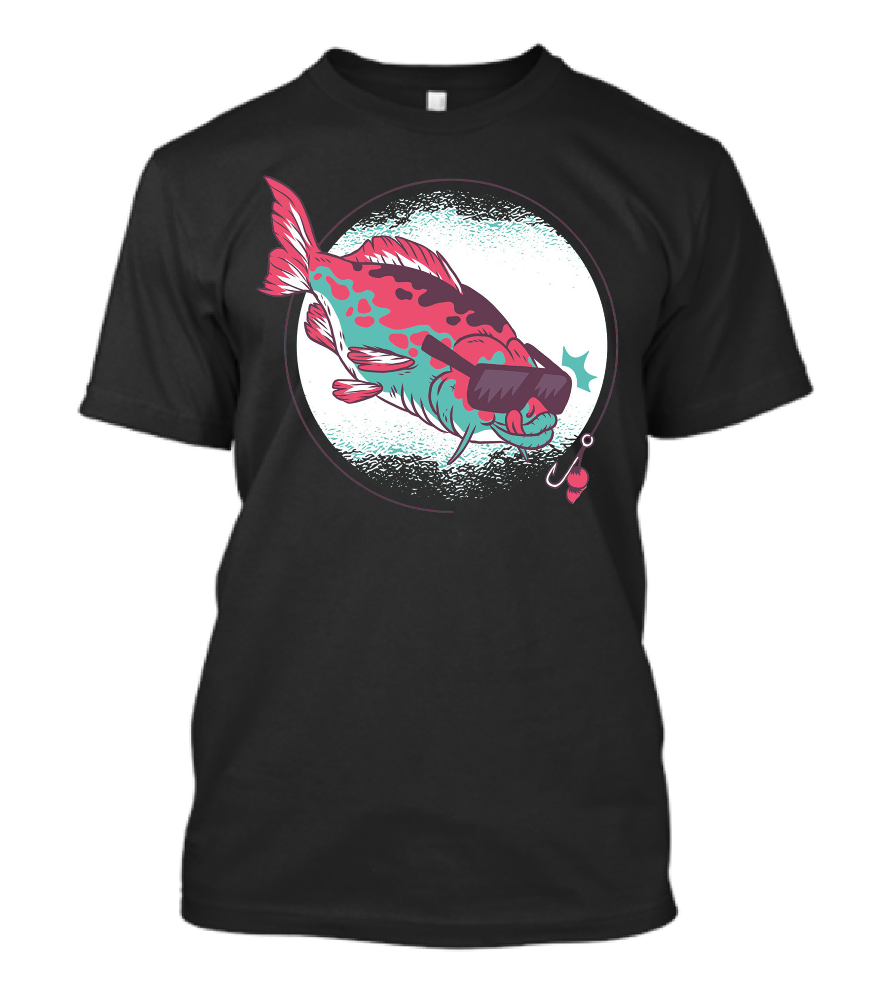 Carp With Sunglasses And Fishing Lure In Bold Colors T-Shirt