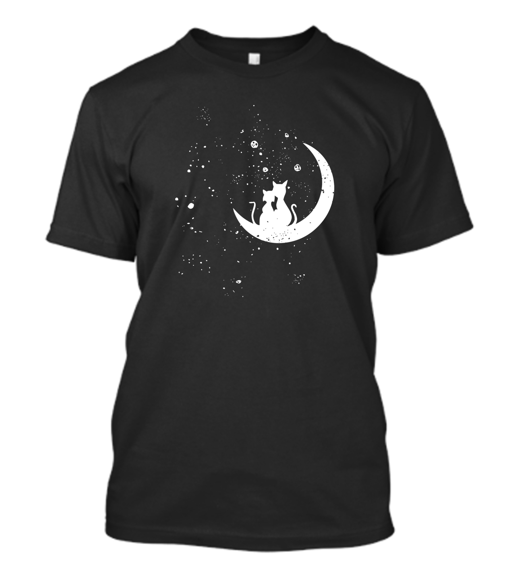 Cat Moon Love Silhouette On Starry Sky T-Shirt