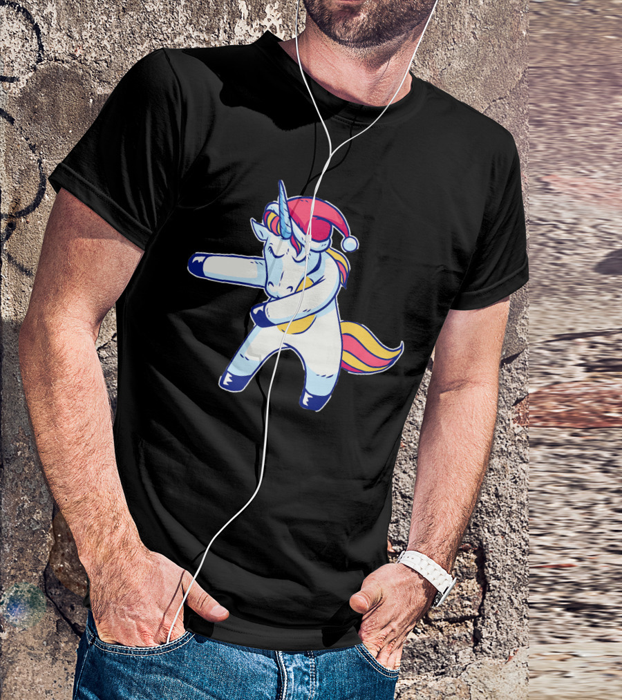 Christmas Unicorn Dabbing T-Shirt