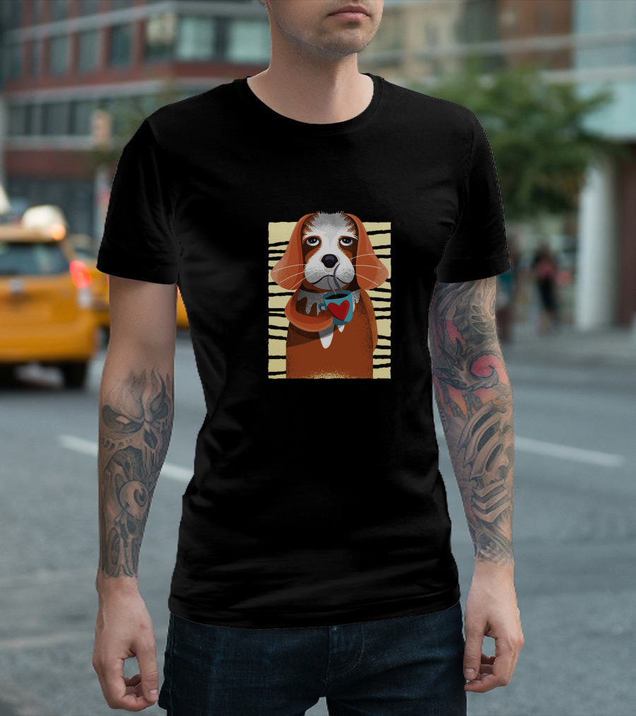 Heart Mug Coffee Dog T-Shirt