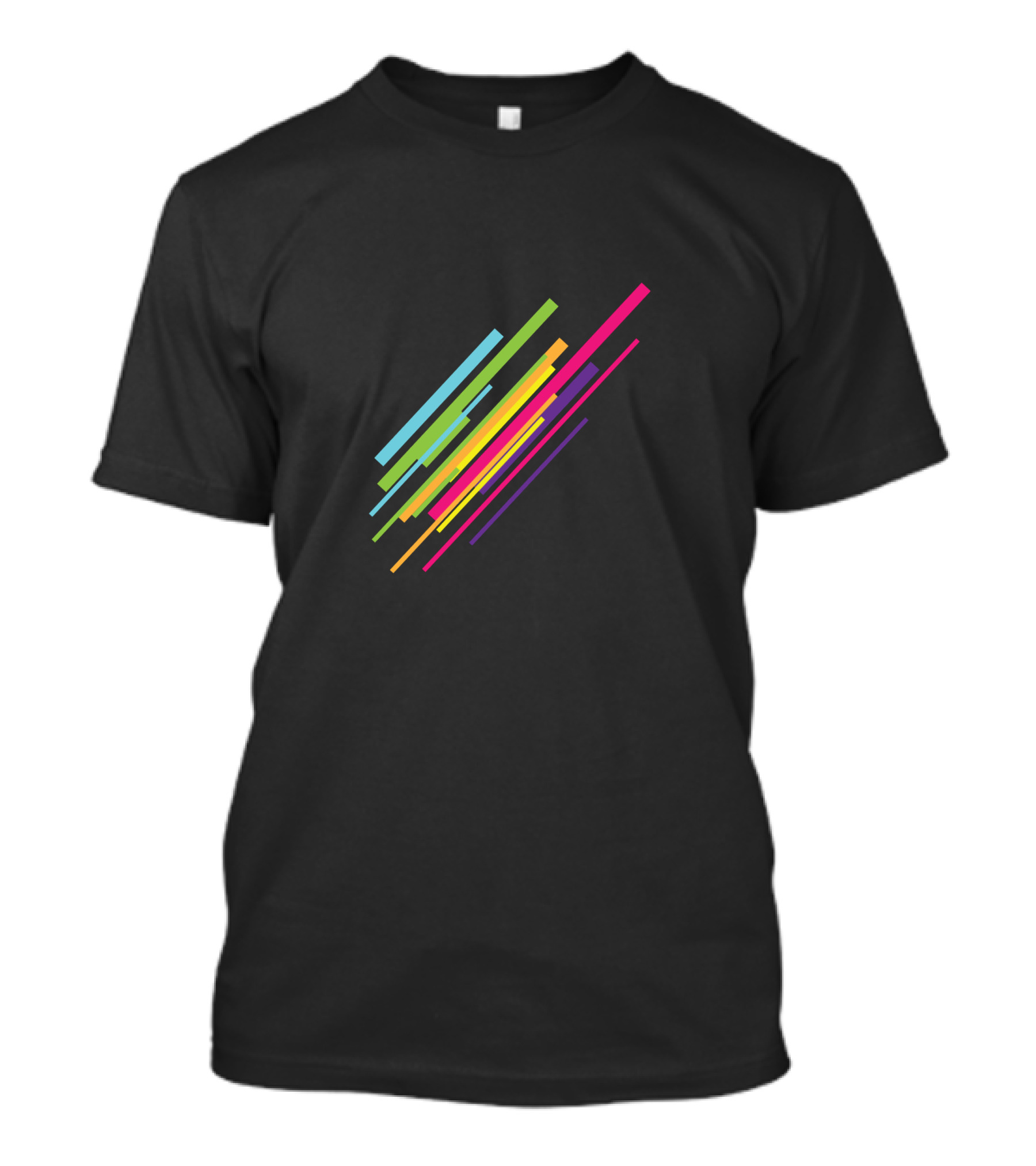 Colorful Neon Stripes Diagonal T-Shirt