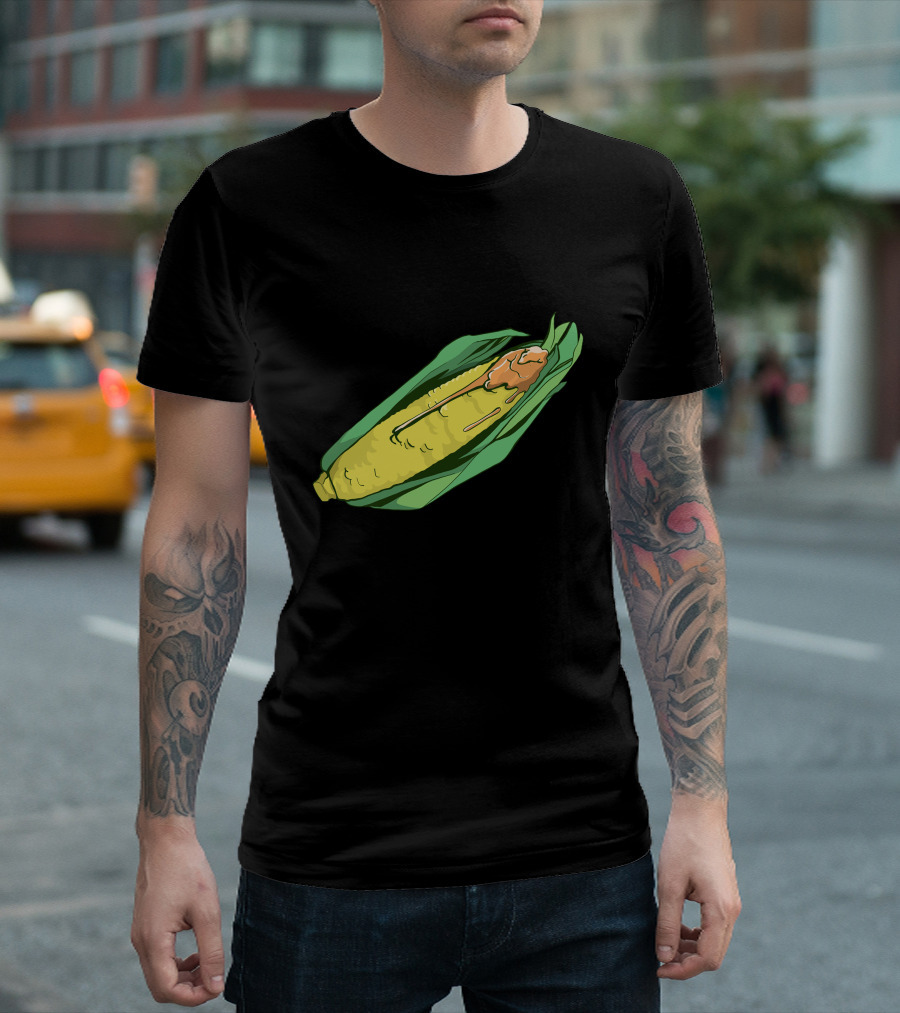 Corn With Cheese in Green Husk with Melted Topping T-Shirt