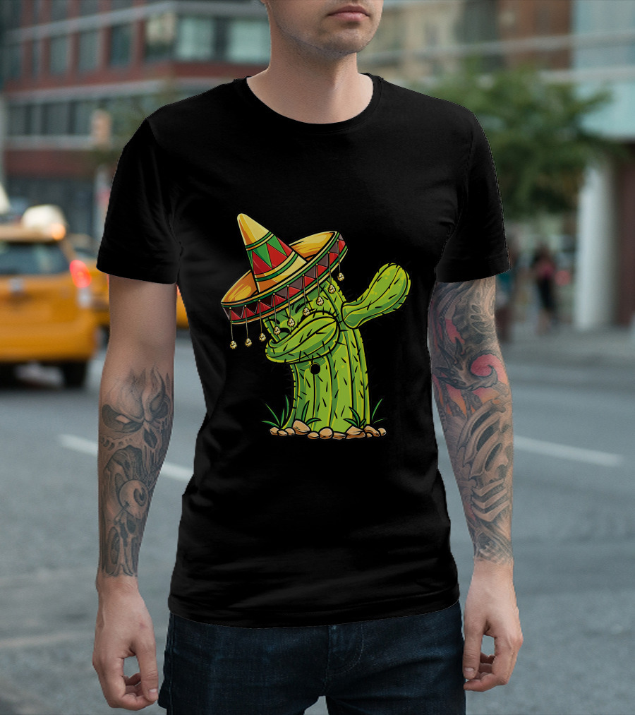 Dabbing Cactus With Sombrero T-Shirt