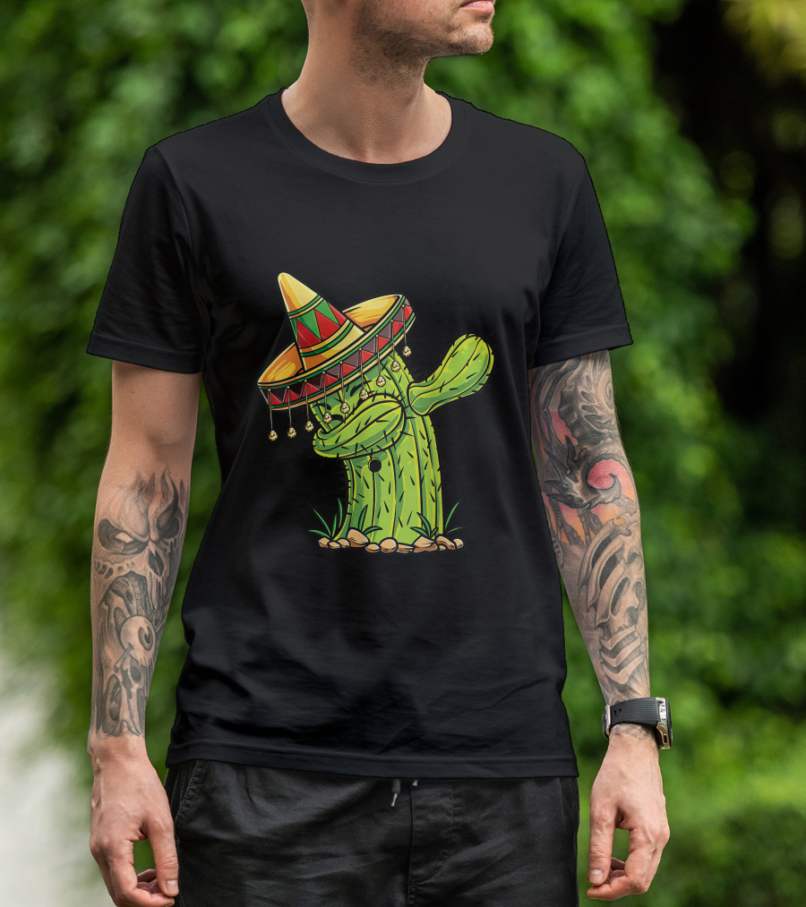 Dabbing Cactus With Sombrero T-Shirt