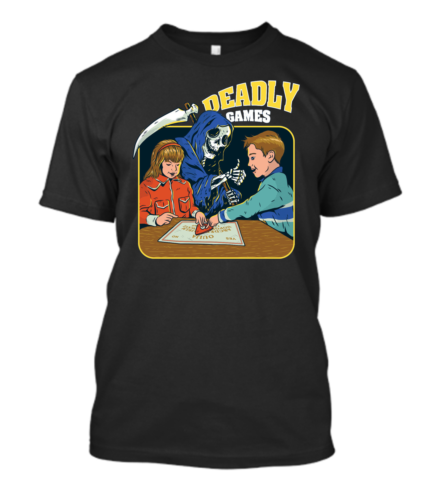 Deadly Games Grim Reaper Ouija Board Fun With Kids T-Shirt