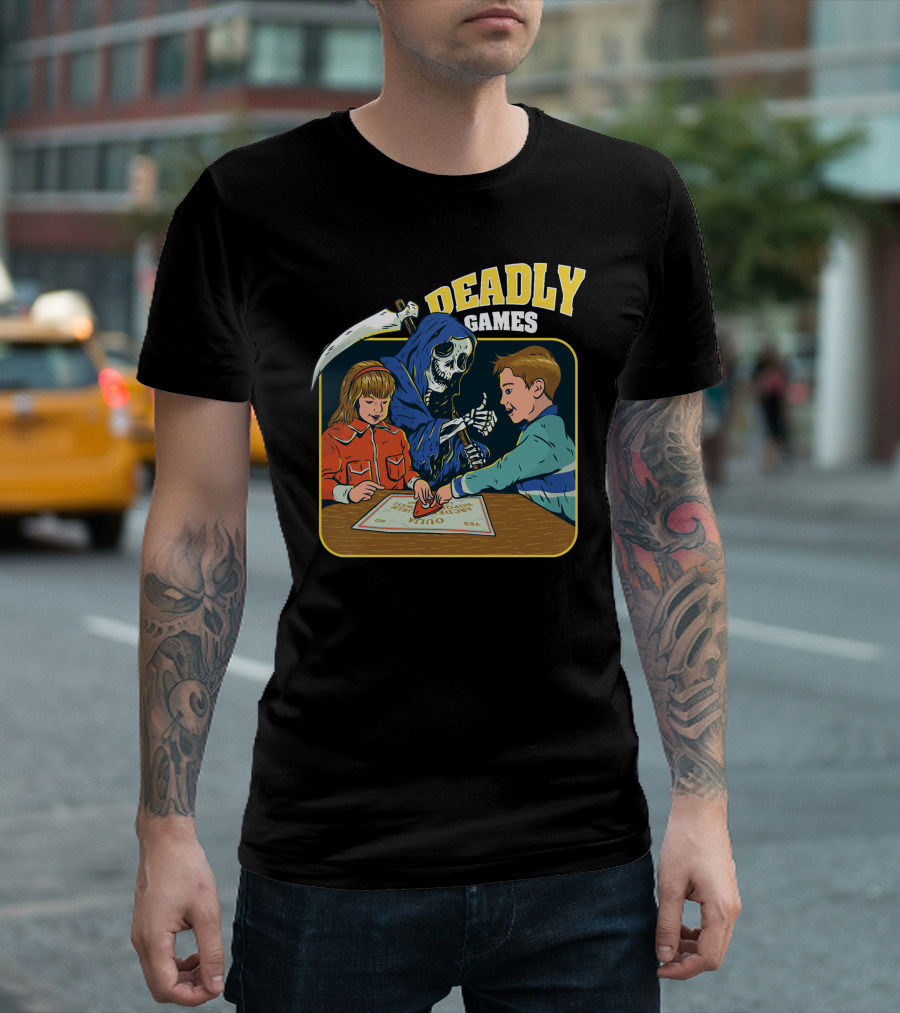 Deadly Games Grim Reaper Ouija Board Fun With Kids T-Shirt